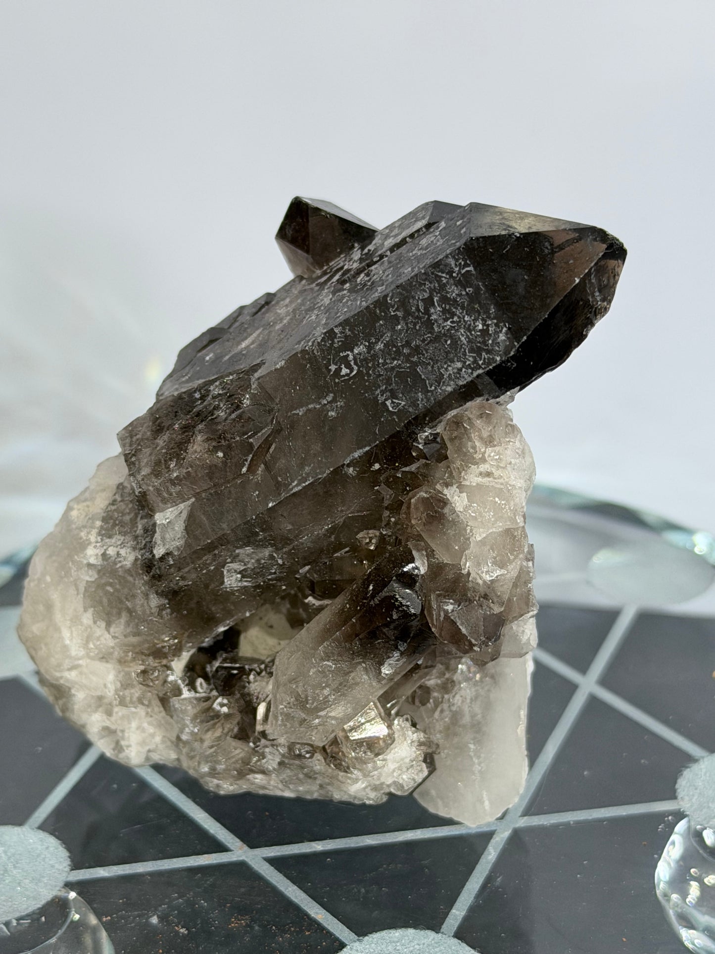 Smoky Quartz Crystal Cluster on Milky Quartz Matrix 160g | Natural Brazilian -