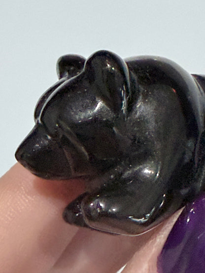 Black Obsidian Bear Carving