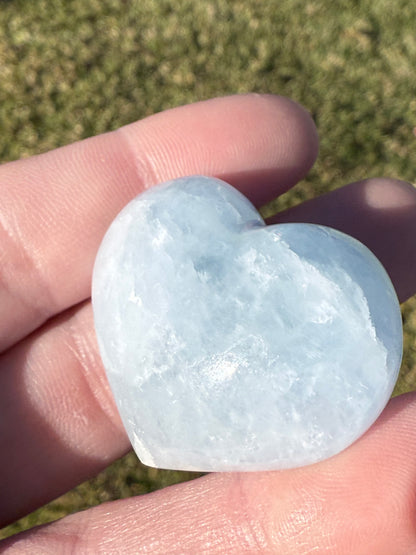 Blue Calcite Heart – 4cm (Intuitively Chosen)