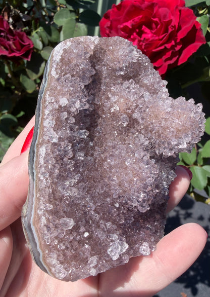 Lavender Amethyst Druzy Agate Freeform – Crystal Cave Formation (310g)