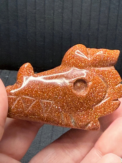 Goldstone Unicorn Head