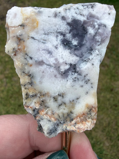 Dendritic Opal Slab on Stand (Merlinite-Style)