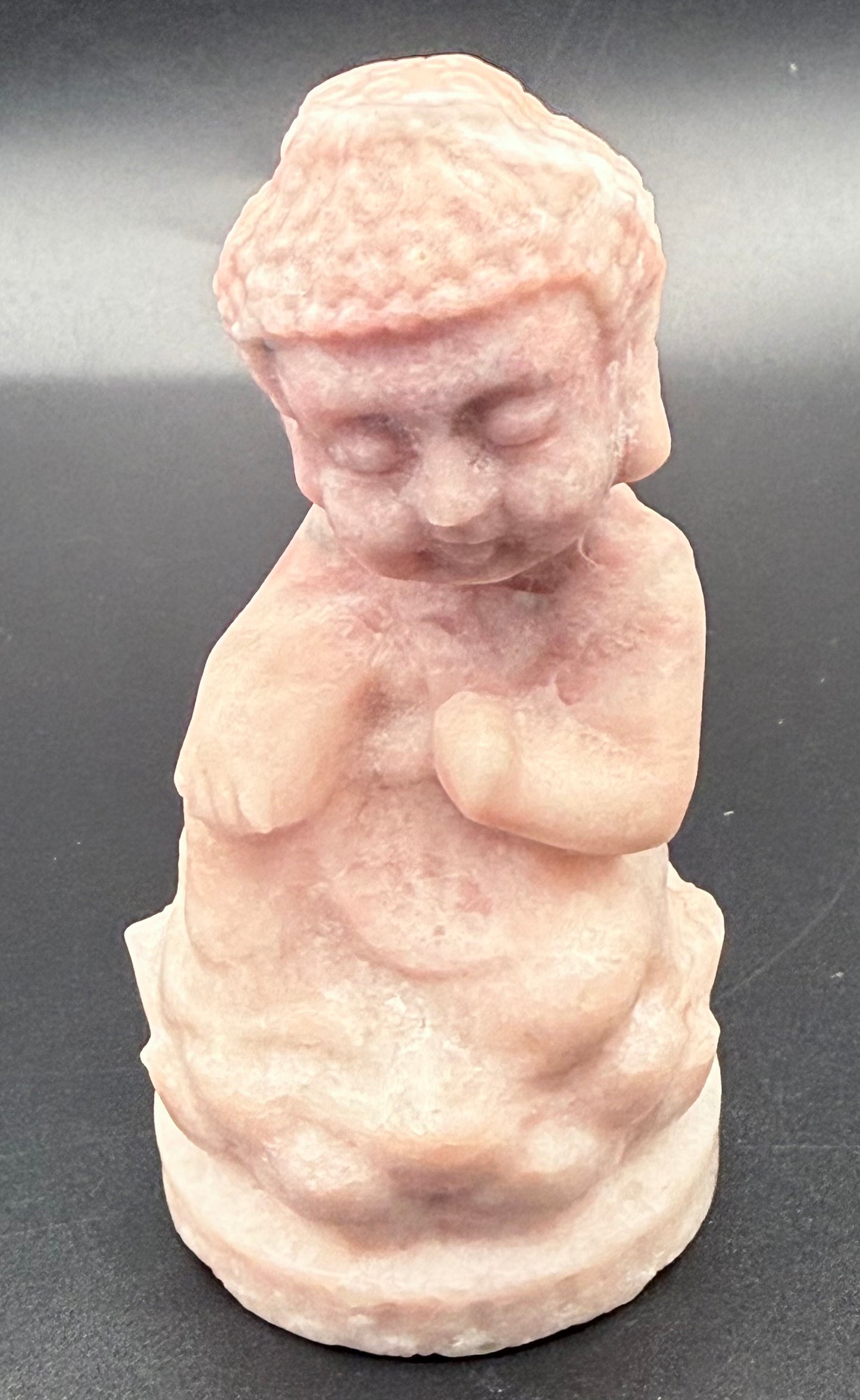 Pink Opal Baby Buddha Carving