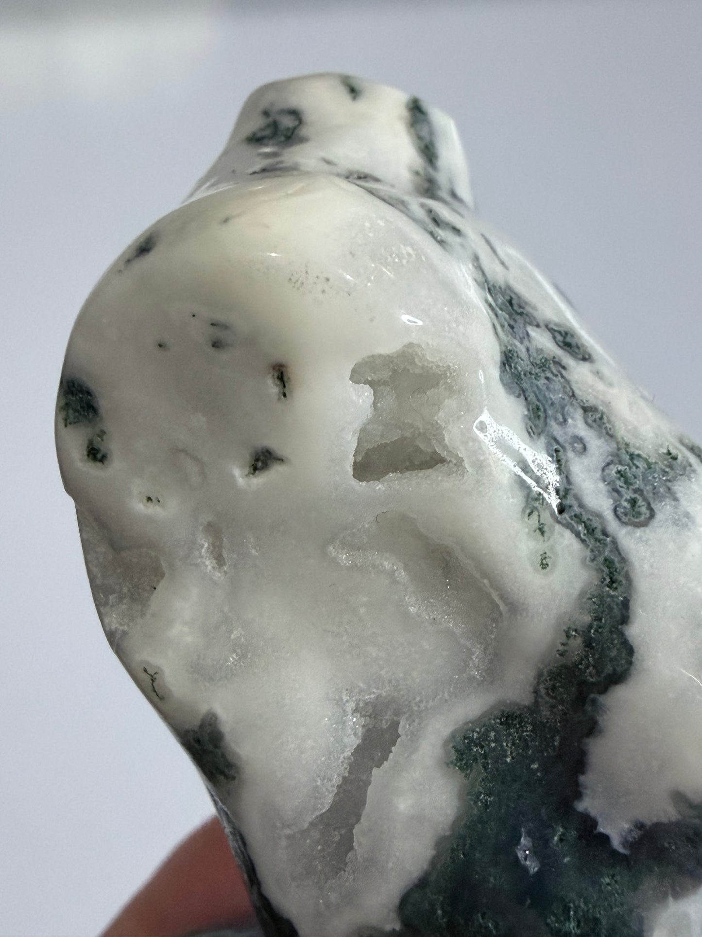 Moss Agate Goddess Statement Torso Carving – 544g - 12.5cm