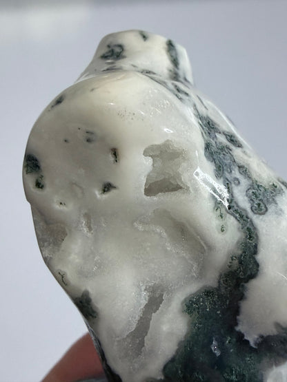 Moss Agate Goddess Statement Torso Carving – 544g - 12.5cm