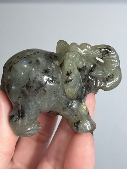 Labradorite Elephant Carving