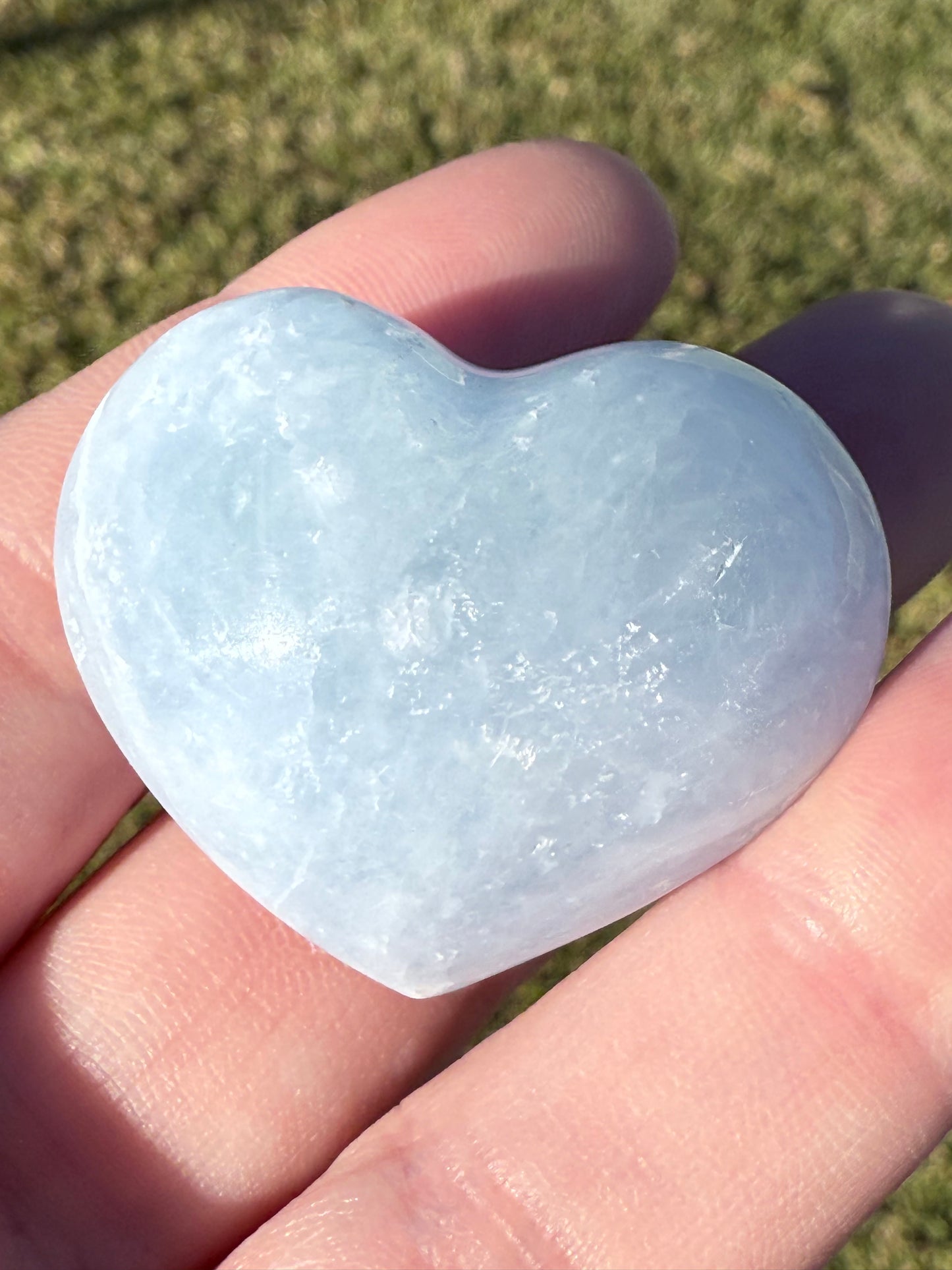 Blue Calcite Heart – 4cm (Intuitively Chosen)