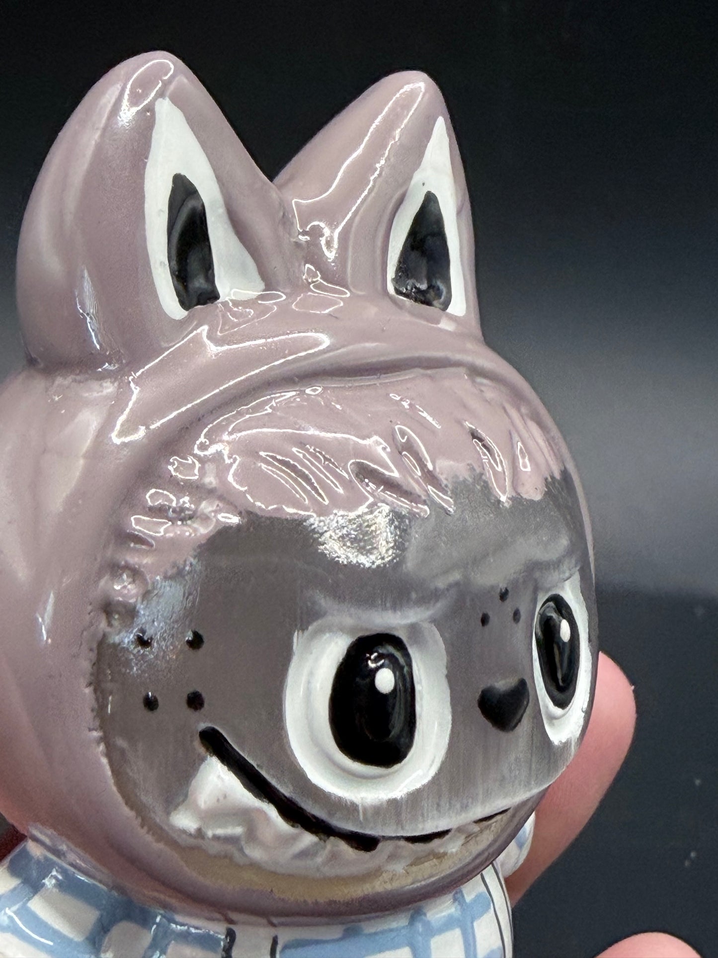 Hand-Painted Selenite large Labubu Figurine – 10cm