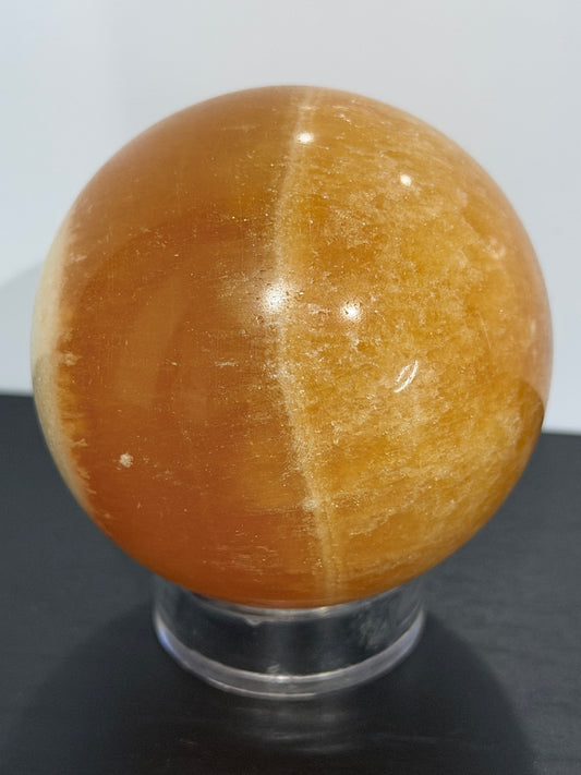 🍊 Orange Calcite Sphere – 5.6 cm | 260 g