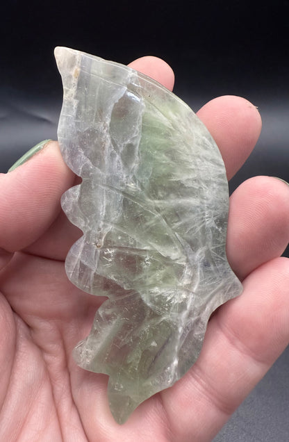 Snowflake Fluorite Butterfly with Stand