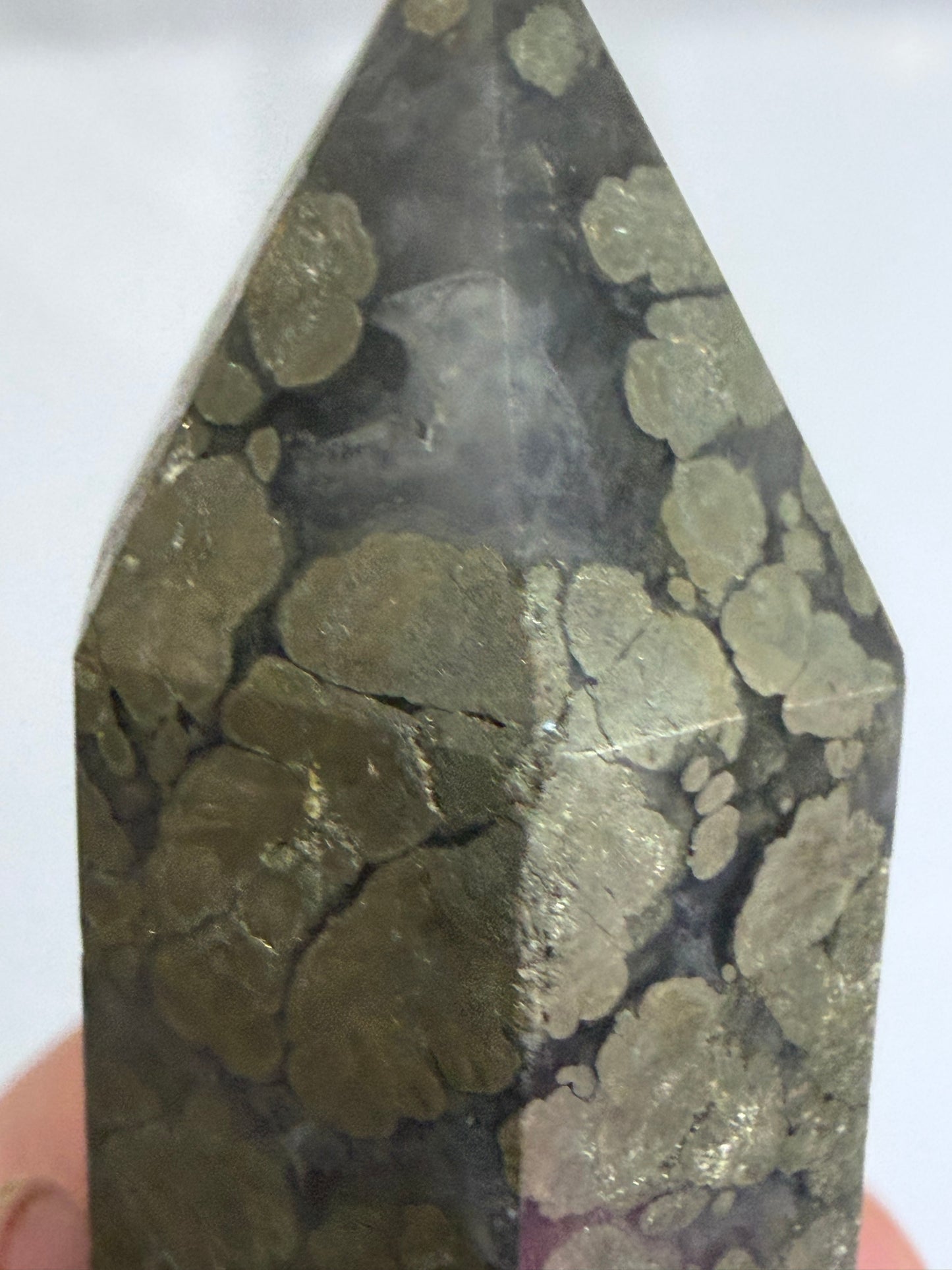 Marcasite in Agate Crystal Tower – 10cm | 158g