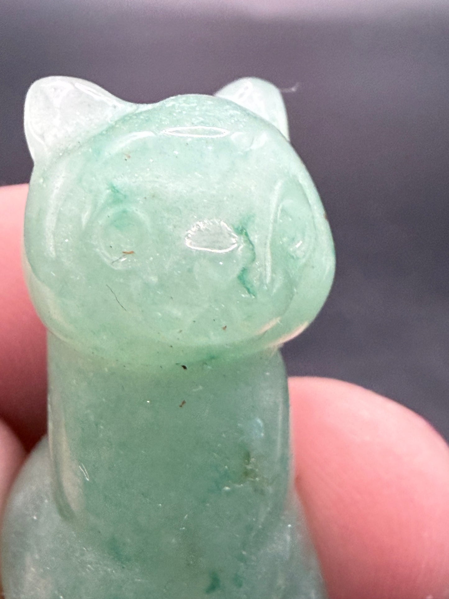 Serpentine Jade & Green Aventurine Llama Carvings
