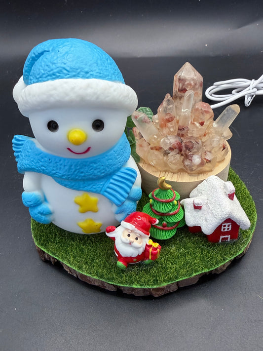 Fire Quartz Christmas Display – Snowman Edition LAMP