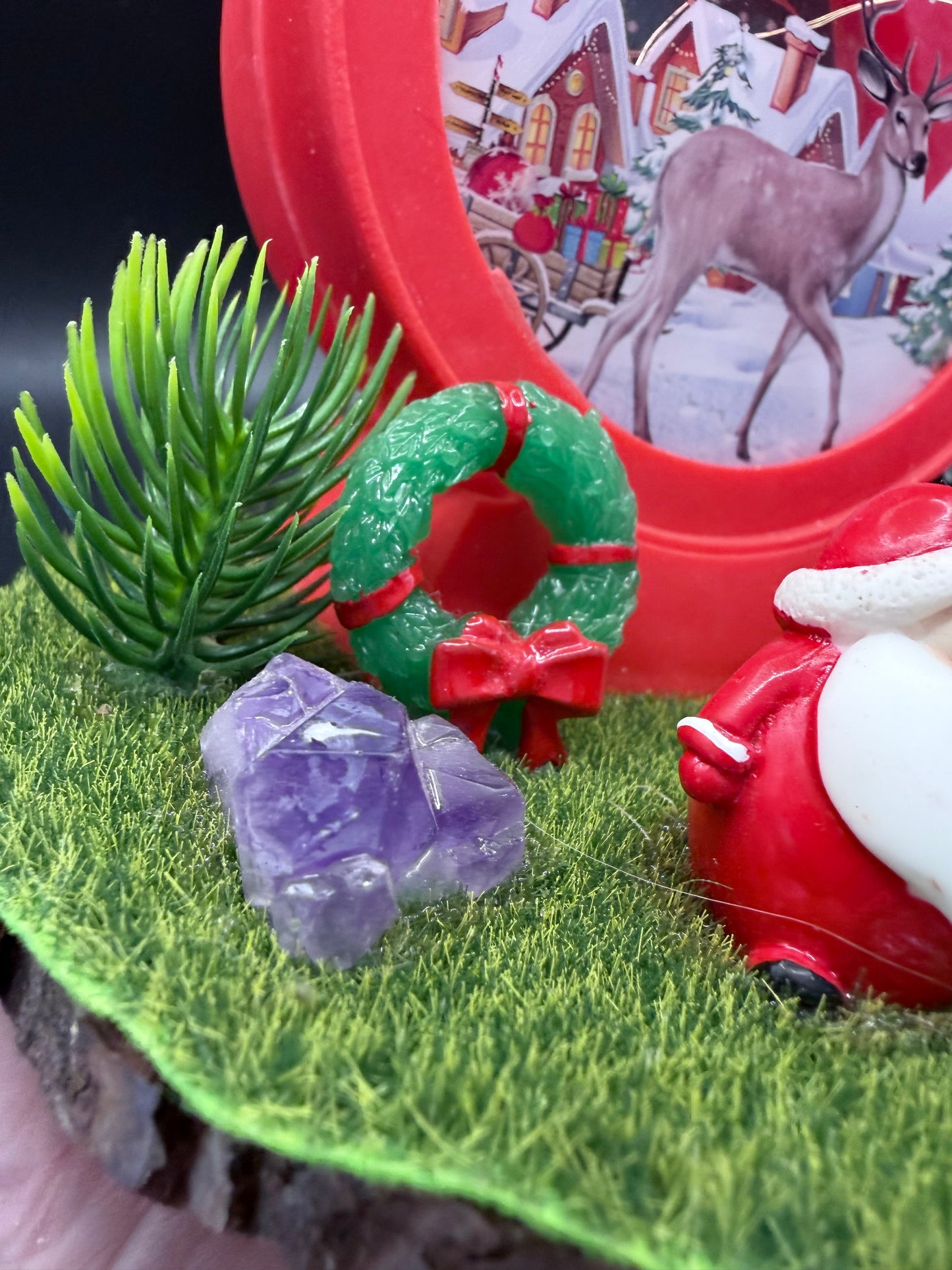 Christmas Lamp – Festive Reindeer Village Scene