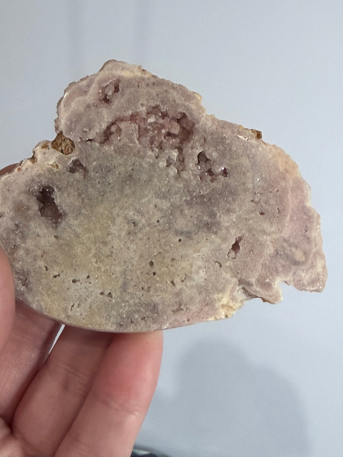 Pink Amethyst Druzy Slice with Stand – 8.2cm