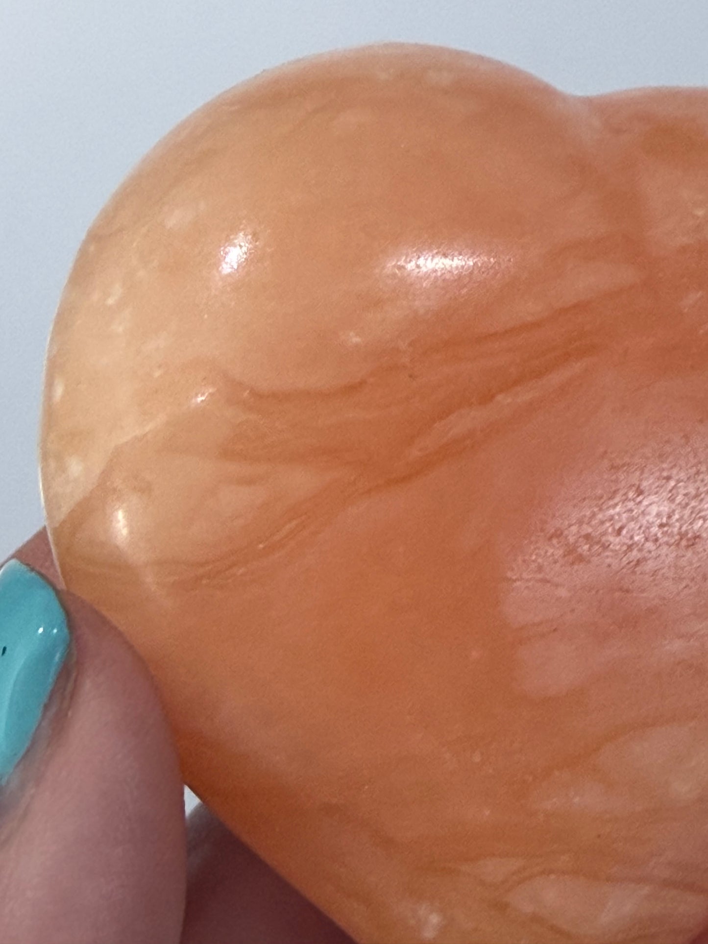 Orange Calcite Heart with Stand – 133g E 6.7cm