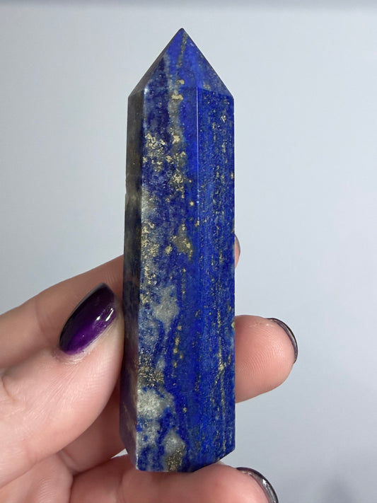 Lapis Lazuli Point | Natural Pyrite Inclusions A