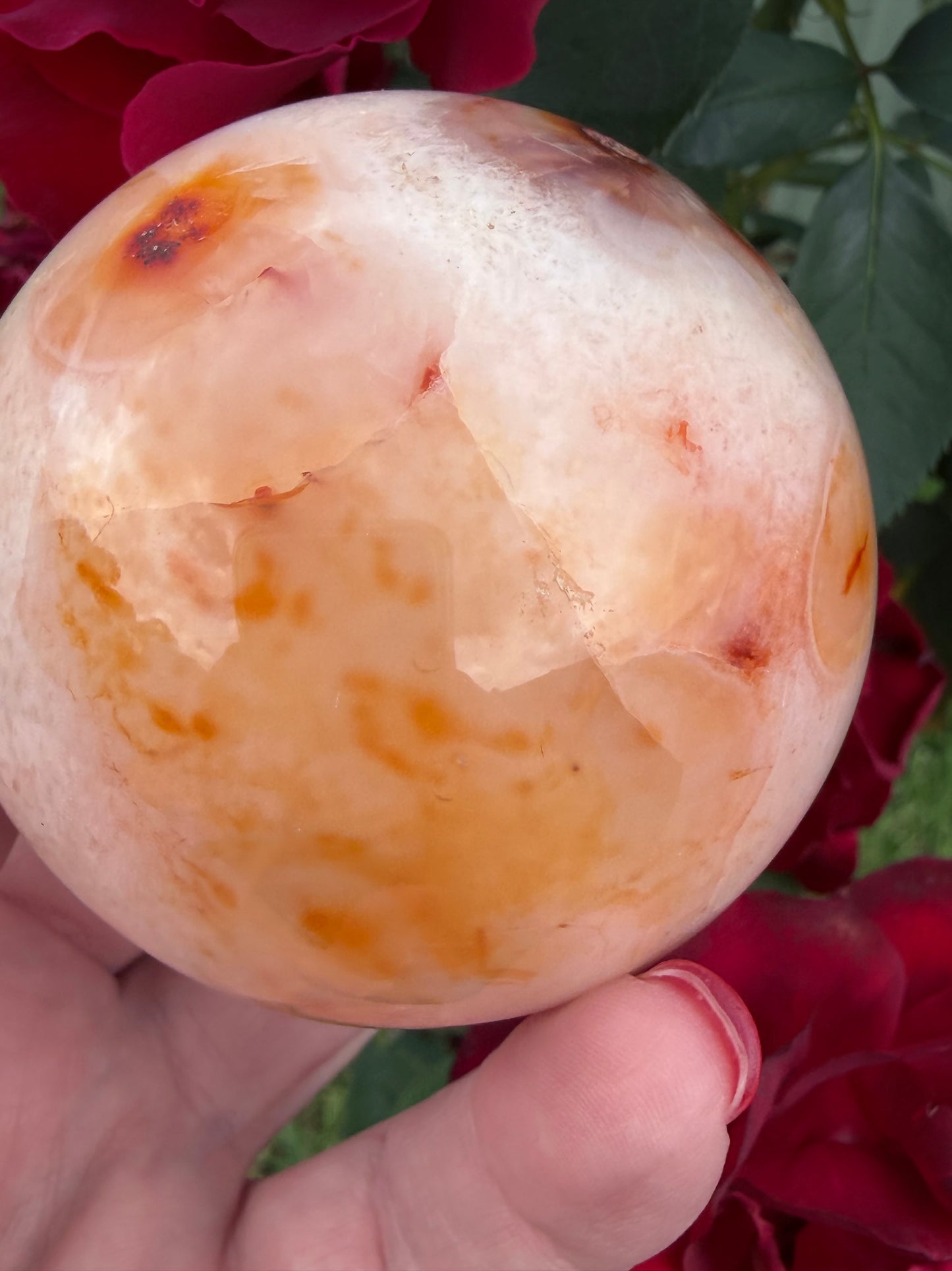 Carnelian Agate Druzy Sphere – 6.3cm