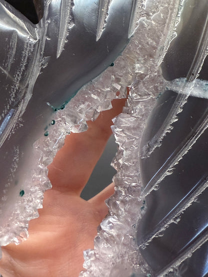 Agate Druzy Swan Carving