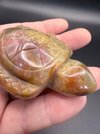 Ocean Jasper Turtle Carving