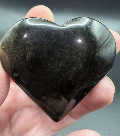 Golden Sheen Obsidian Heart – 5.2 x 4.8cm
