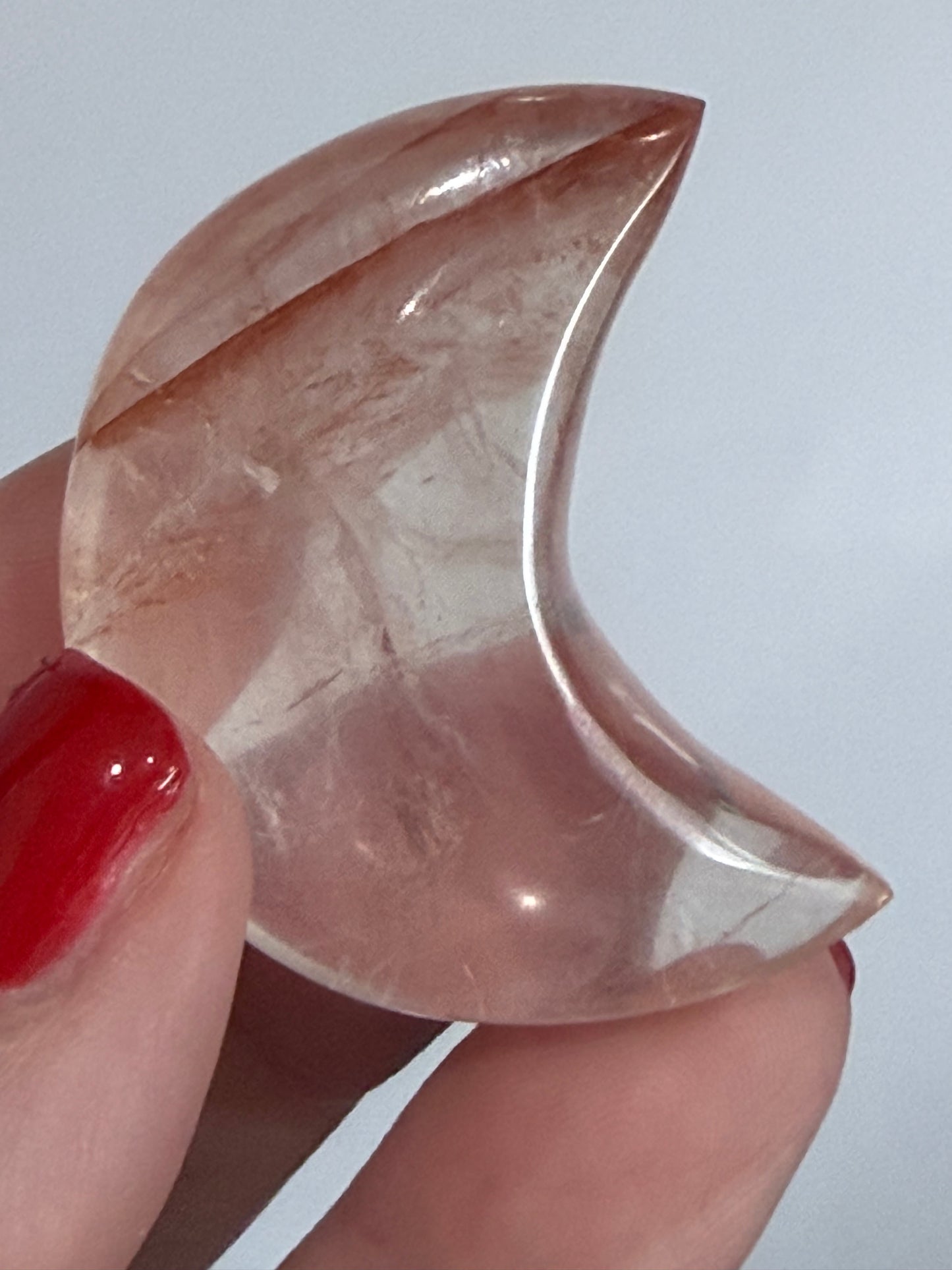 Fire Quartz Moon Carving – 5 cm (Pick Your Own)