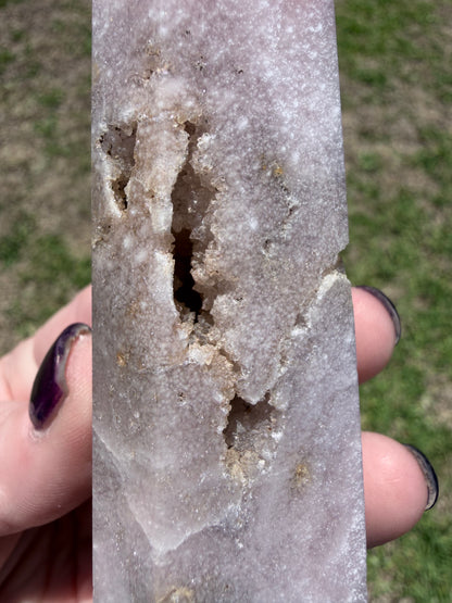 Flower Agate Druzy Tower 10.5 × 3.6 cm | 160 g