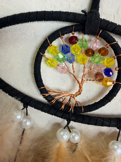 Evil Eye Tree of Life Dreamcatcher – 35 × 15cm