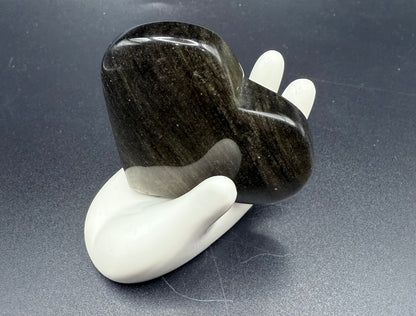 Golden Sheen Obsidian Heart – 6.4 x 6cm