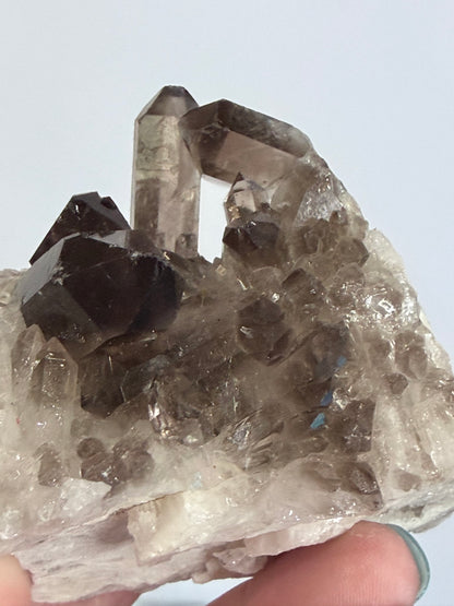 Smoky Quartz Crystal Cluster on Milky Quartz Matrix 214g | Natural Brazilian
