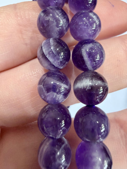 8mm Dream Amethyst Bracelet  | Chevron Amethyst | Standard & Large Sizes