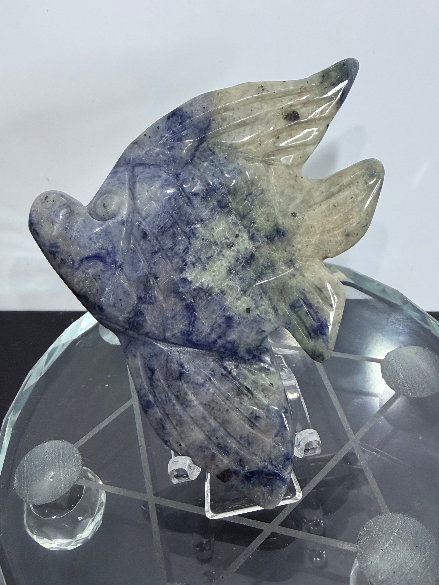 Sodalite Fish Carving with Display Stand | 70g | 9 x 6.5cm