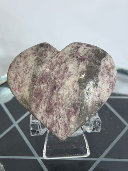 Pink Tourmaline in Matrix Heart B 4.5cm