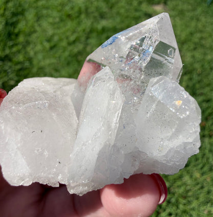 Clear Quartz Cluster with Rainbows – 107g