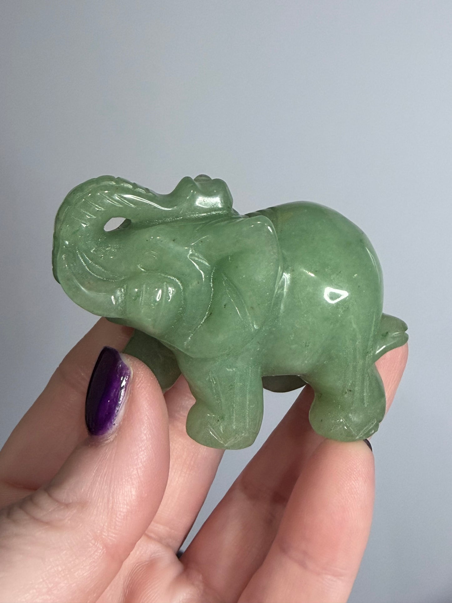 Green Aventurine Elephant Carving