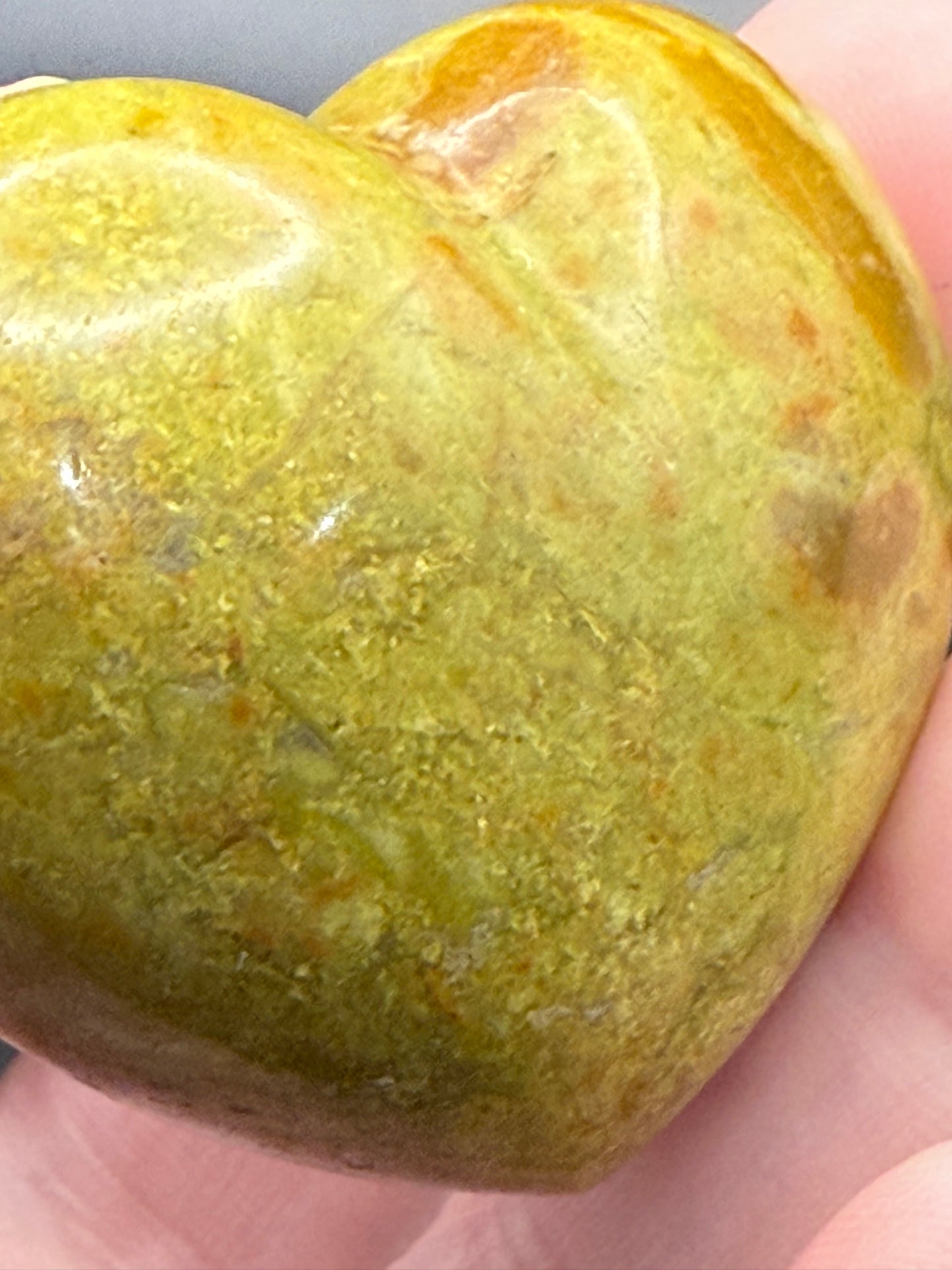 Green opal Puffy Heart