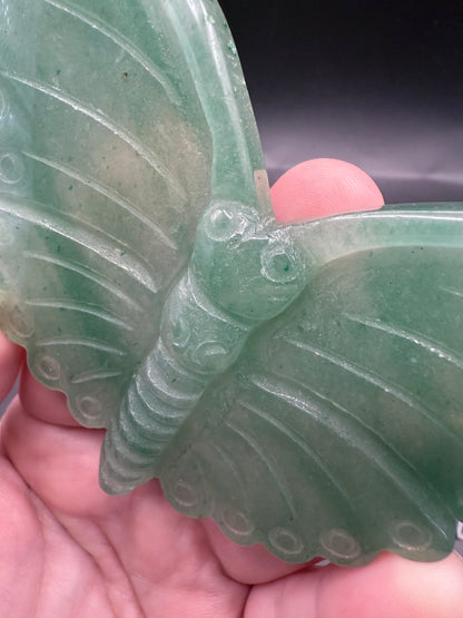 Green Aventurine Butterfly Carving