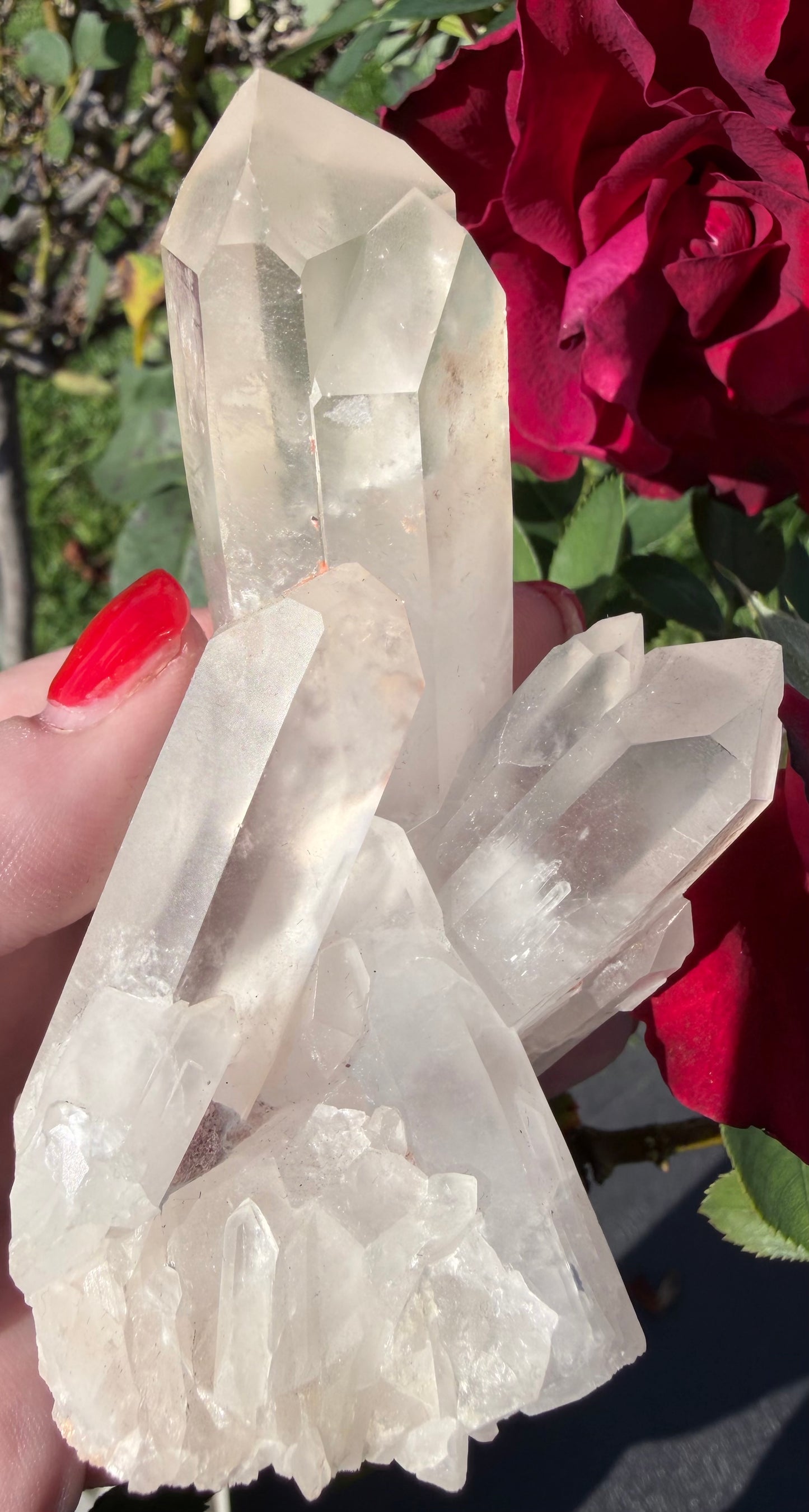 Clear Quartz Cluster with Double Twin Points – 231g -