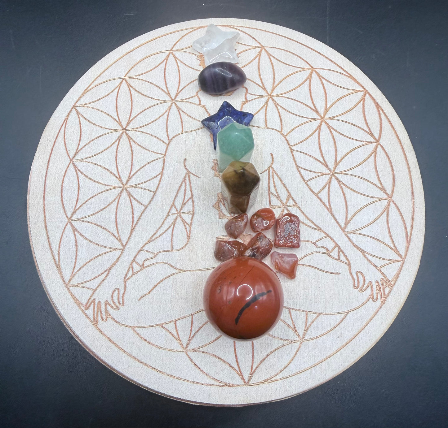 Chakra Crystal Grid Board Set – 15cm