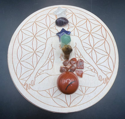 Chakra Crystal Grid Board Set – 15cm
