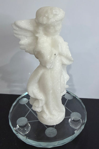 White Calcite Angel Crystal Carving – 15cm