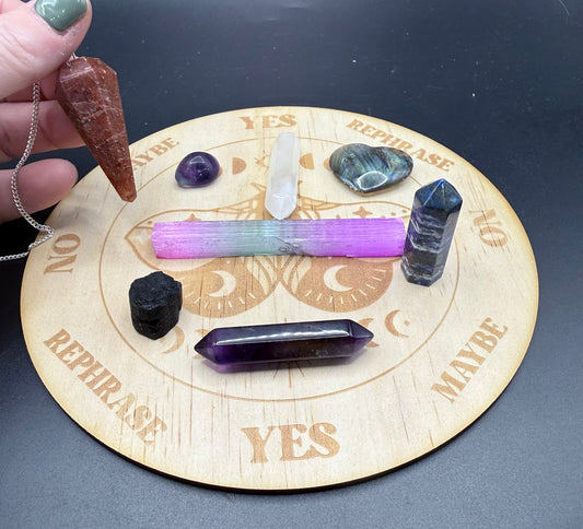 Crystal Pendulum Board Grid Set – Intuition, Clarity & Protection - Crystal wonderland By Lisa