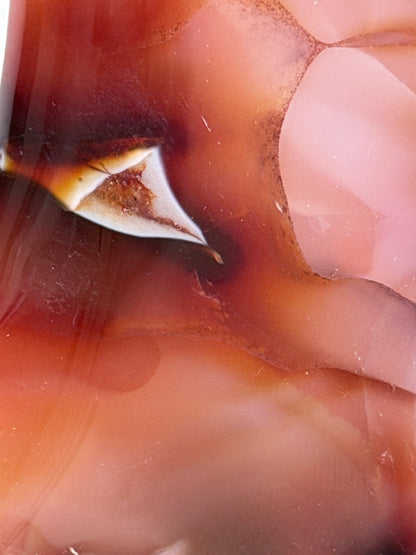 Carnelian Druzy Crescent Moon on Stand – 21cm
