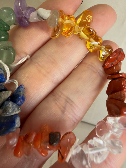 Seven Chakra Chip Bracelet