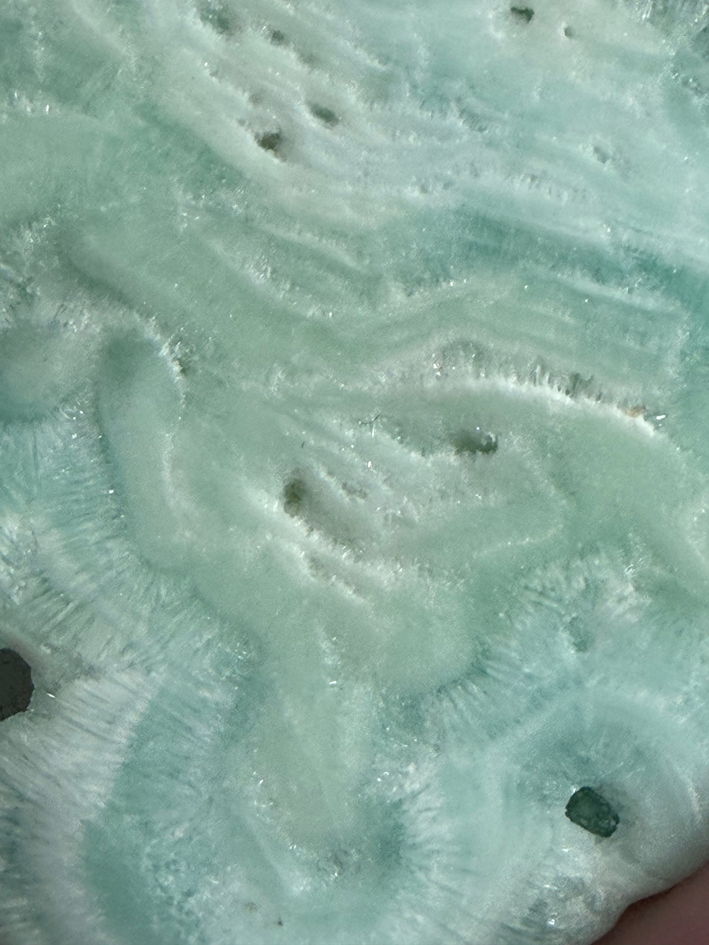 Blue Aragonite Heart – Self Standing B - 5.6cm