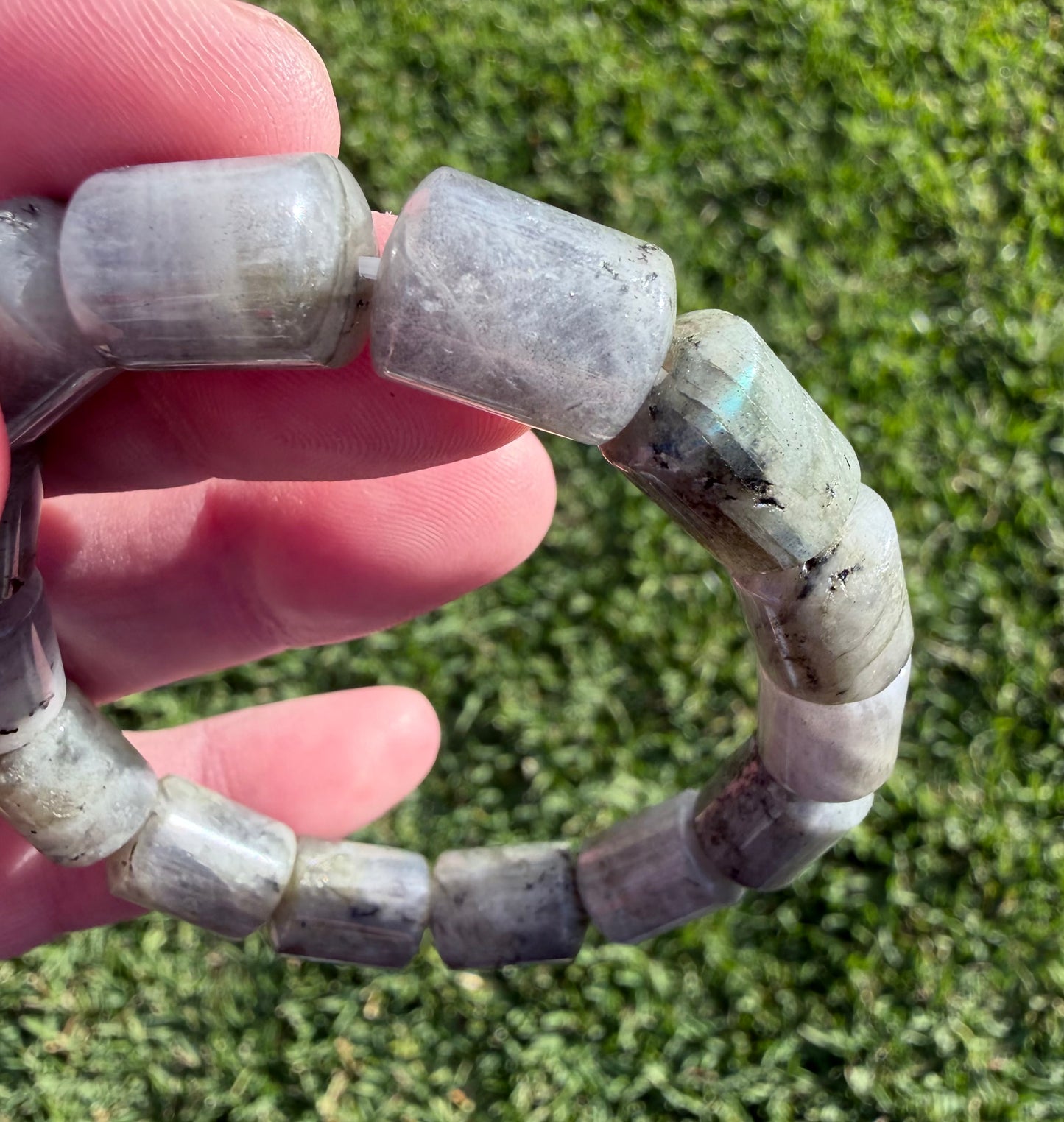 Labradorite Barrel Bead Bracelet