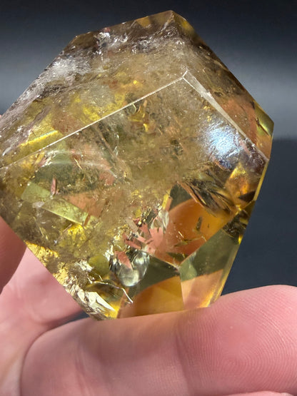 Golden Citrine Freeform — High Clarity with Rainbow Inclusions