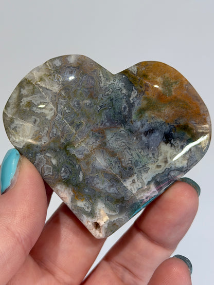 Blue Moss Agate Druzy Heart – Self Standing 

Supports gentle heart healing & self-love