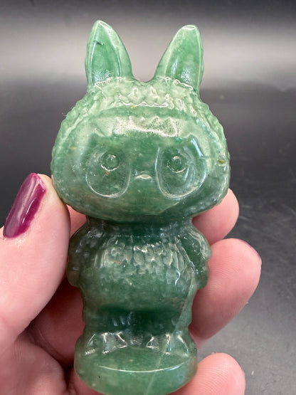 Green Aventurine Labubu Carving – 8 cm