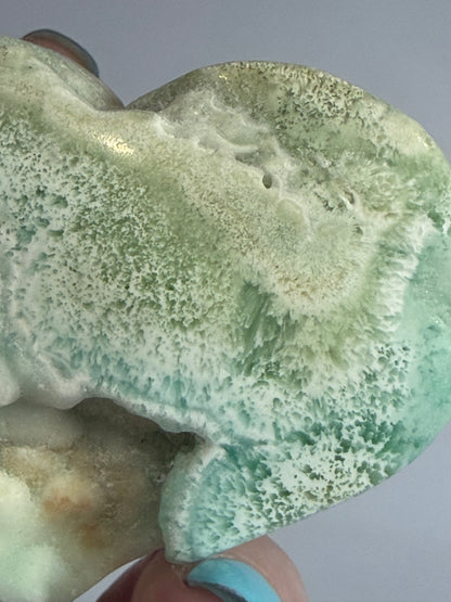 Blue Aragonite Heart – Self Standing A - 6.8cm